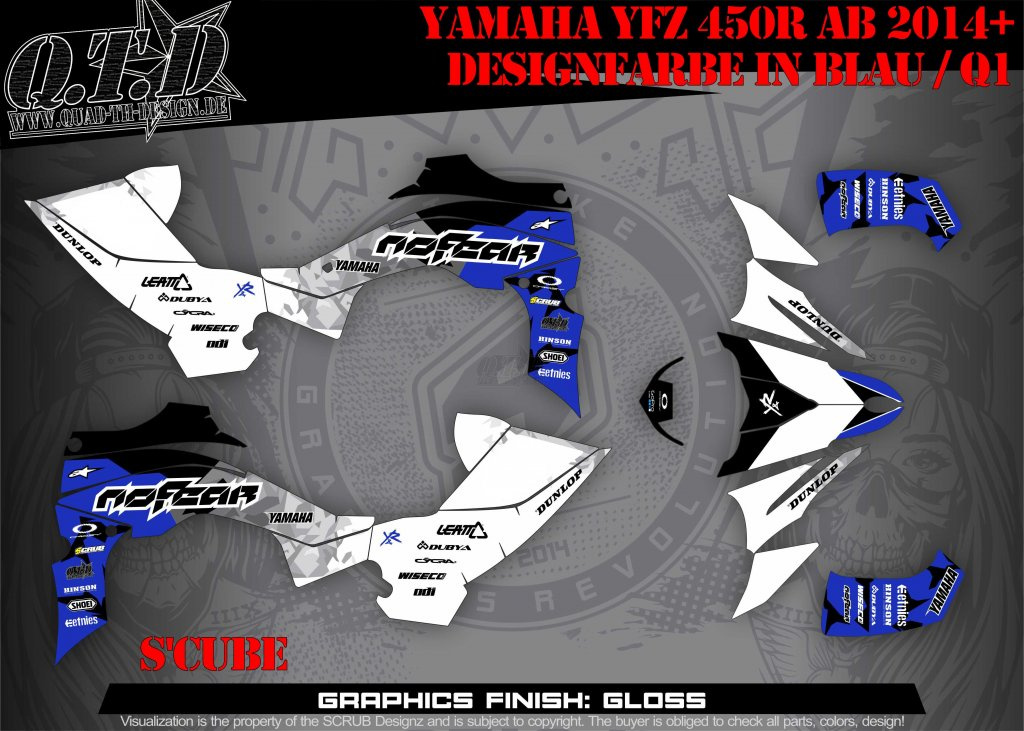 SCube Blau für Yamaha YFZ 450R ab 2014+